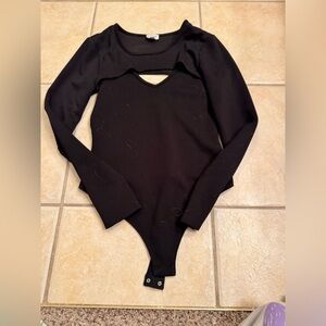 Le Lis Black Cutout Bodysuit